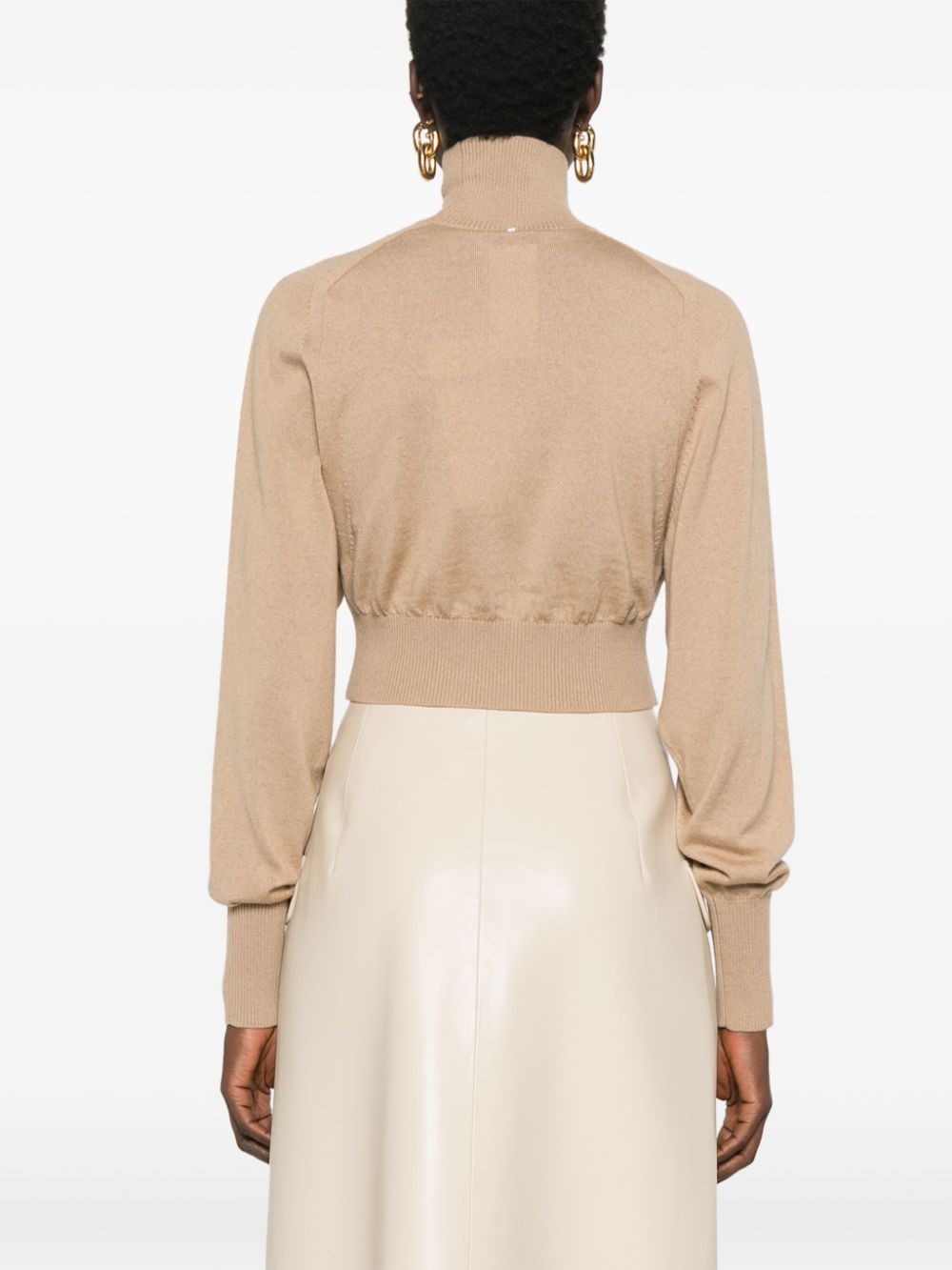 MAX MARA SPORTMAX Wool Turtle-Neck Sweater - Cropped Design