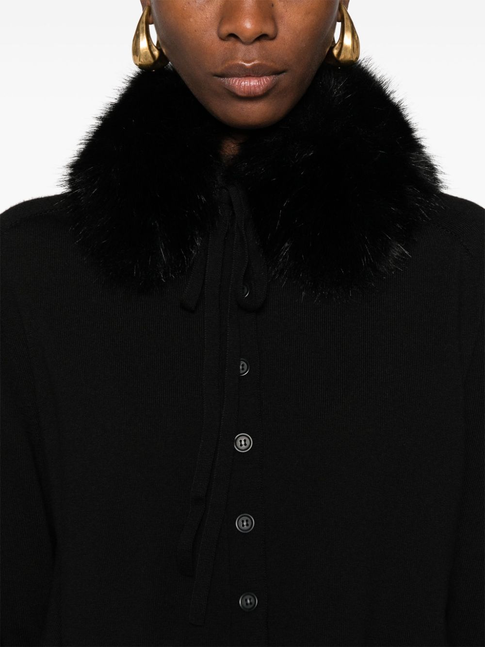 MAX MARA SPORTMAX Wool Cardigan with Detachable Collar