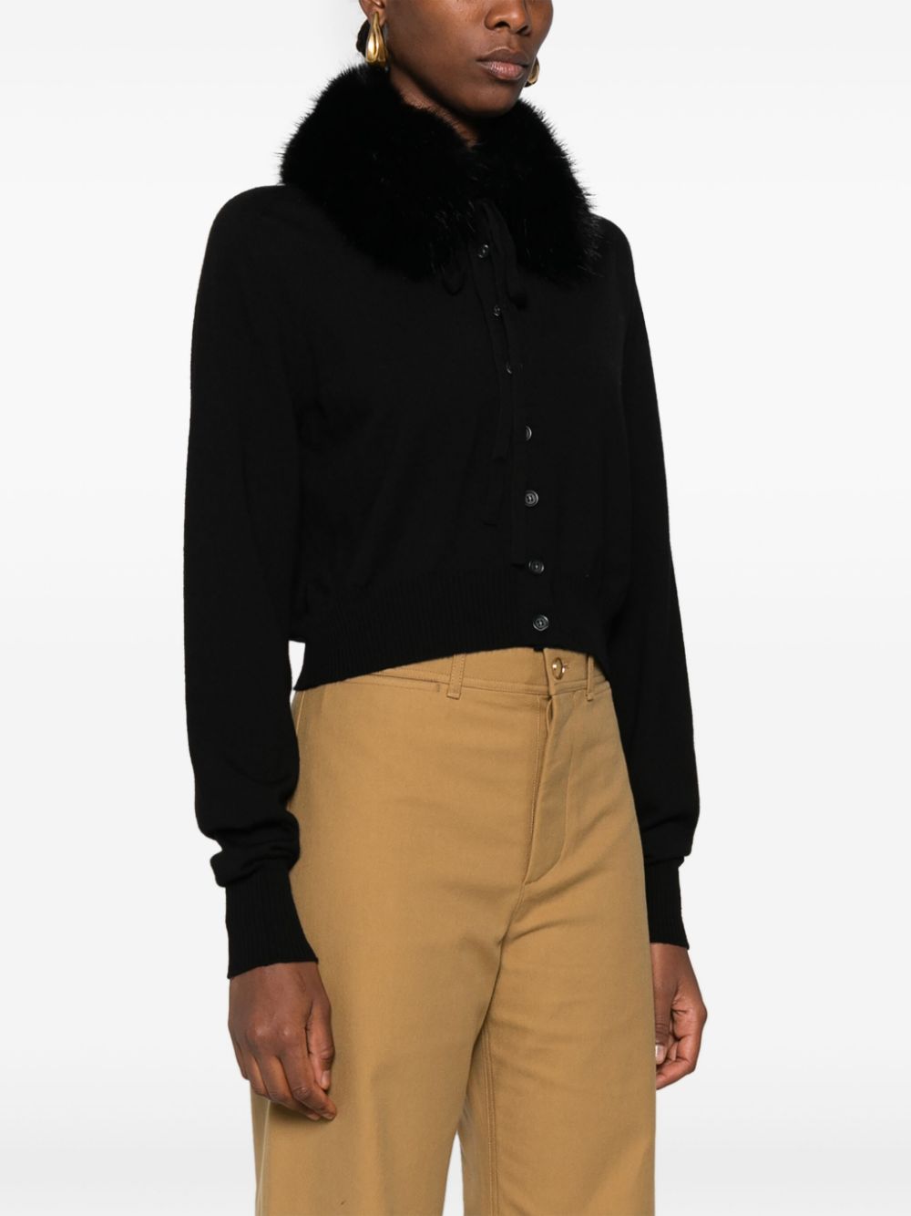 MAX MARA SPORTMAX Wool Cardigan with Detachable Collar