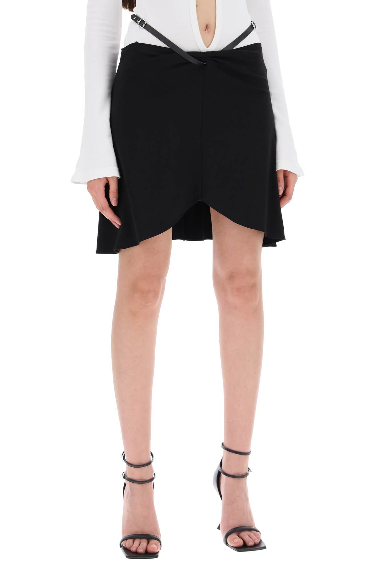COURREGÈS Chic Mini Crepe Jersey Skirt