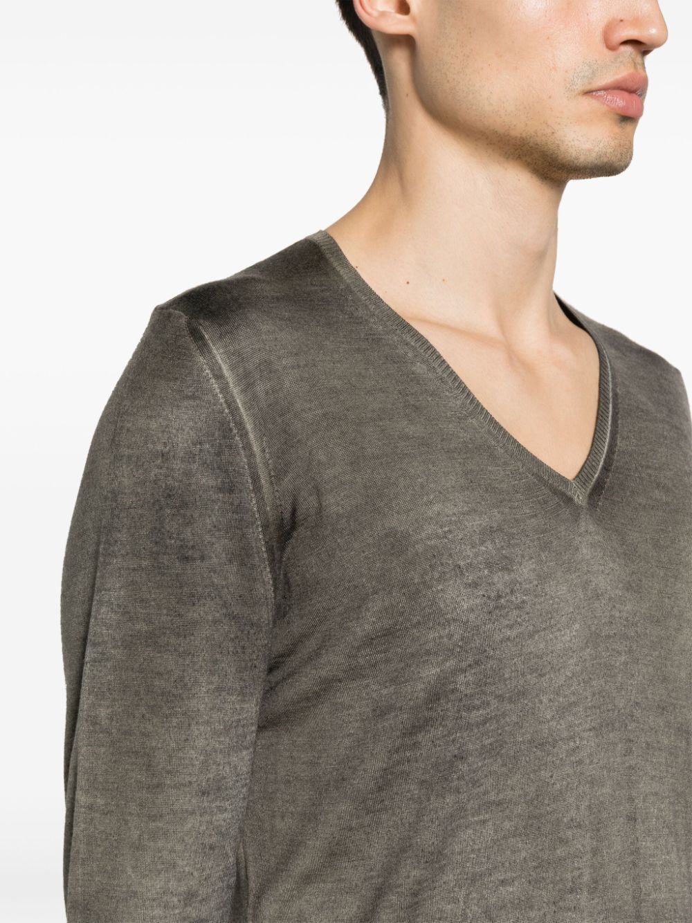 AVANT TOI Camouflage Effect V-Neck Pullover