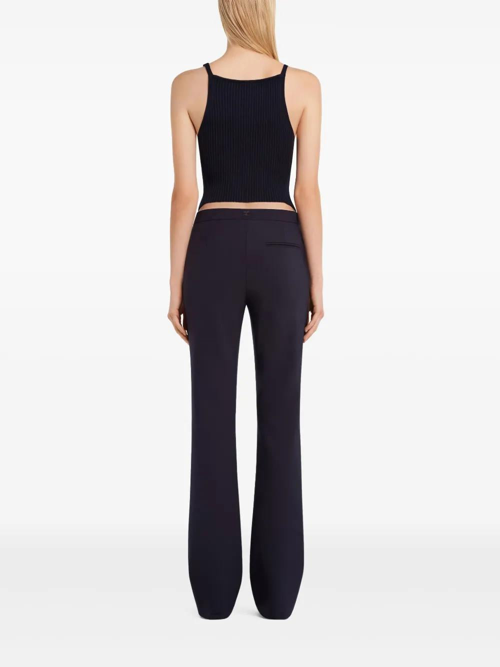 COURREGÈS Pointy Buckle Rib Knit Top