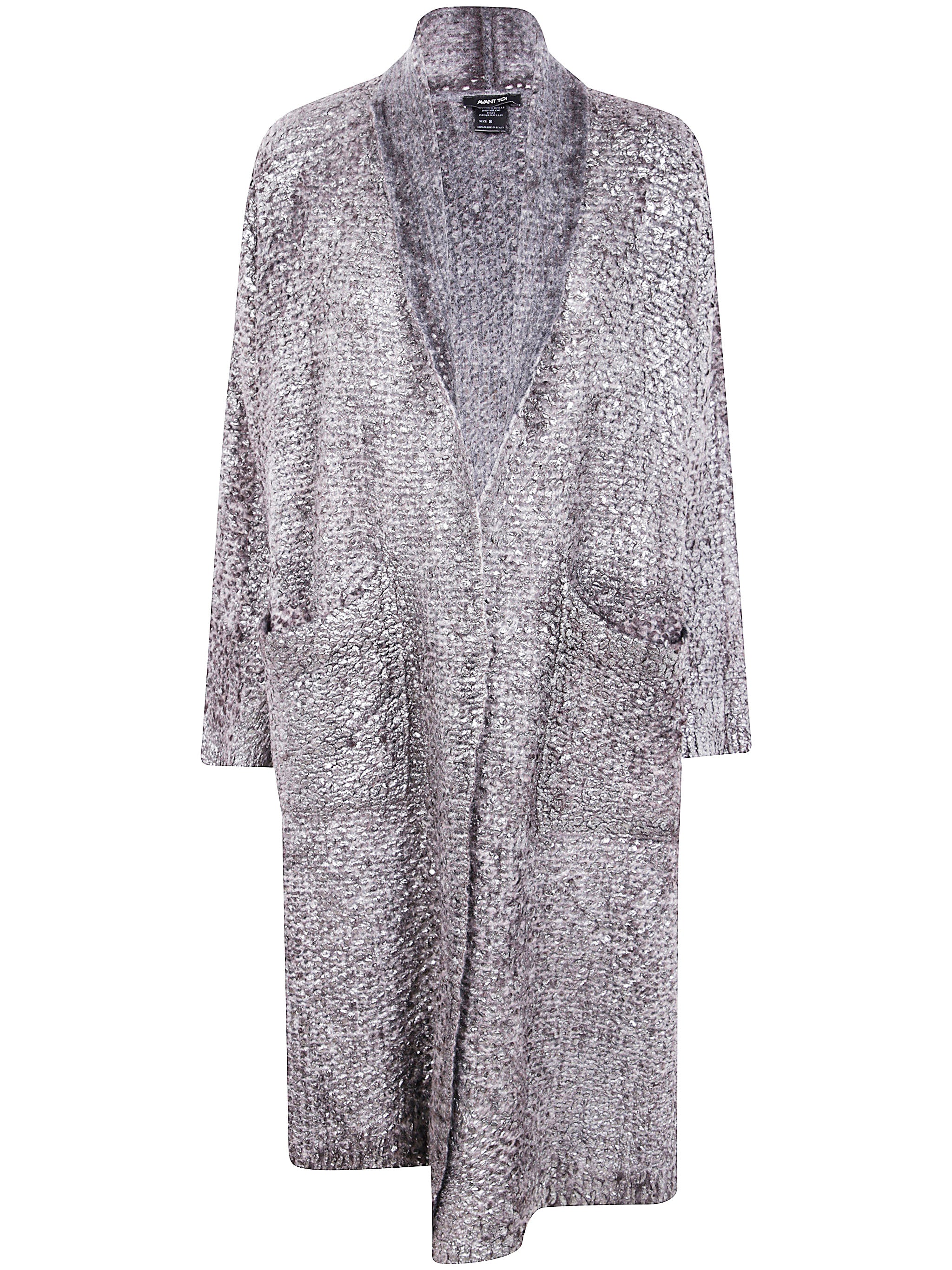 AVANT TOI Hand-Painted Long Furry Stitch Cardigan with Lamination