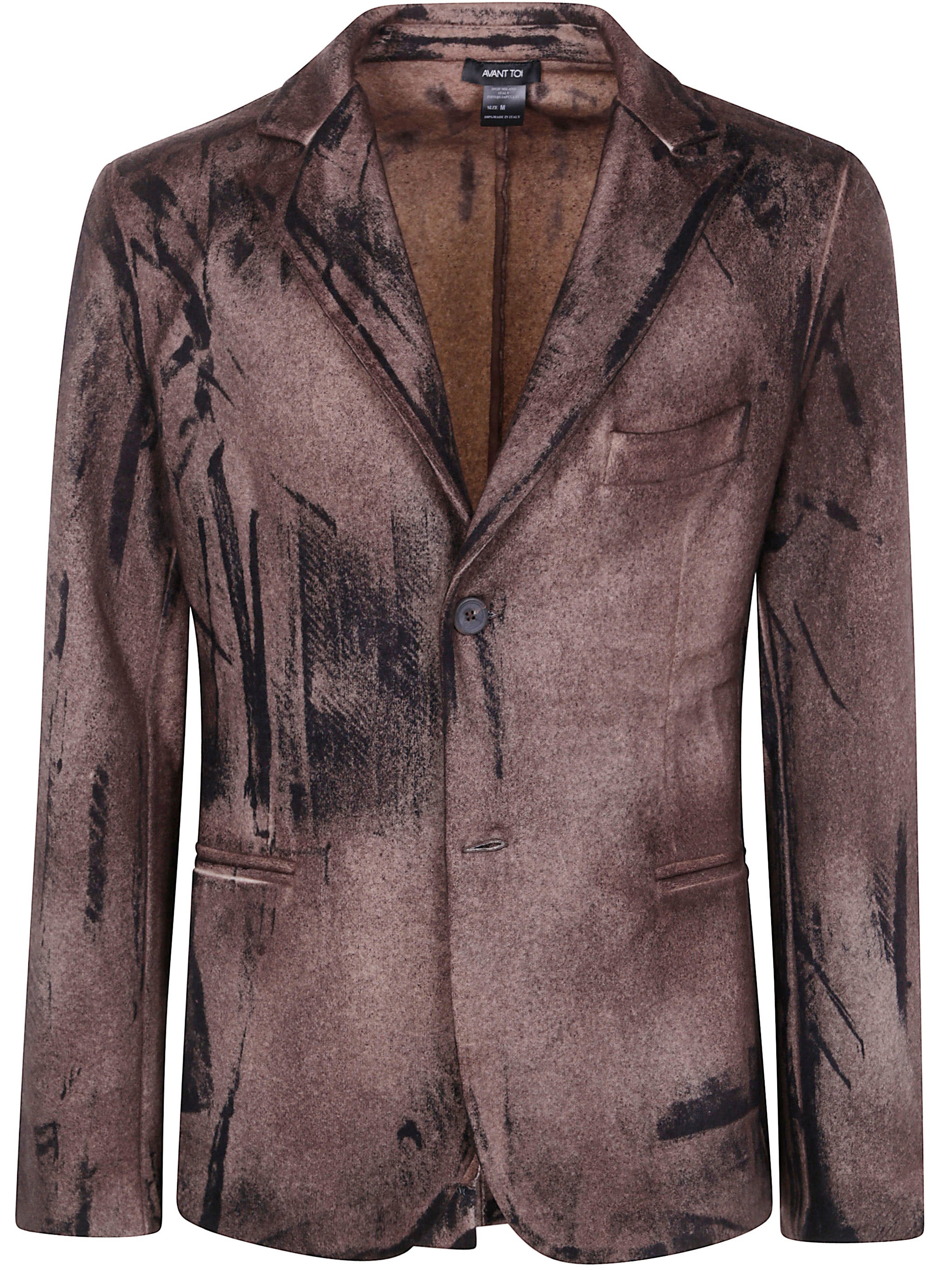 AVANT TOI Felted Rever Jacket with Brush Strokes Effect