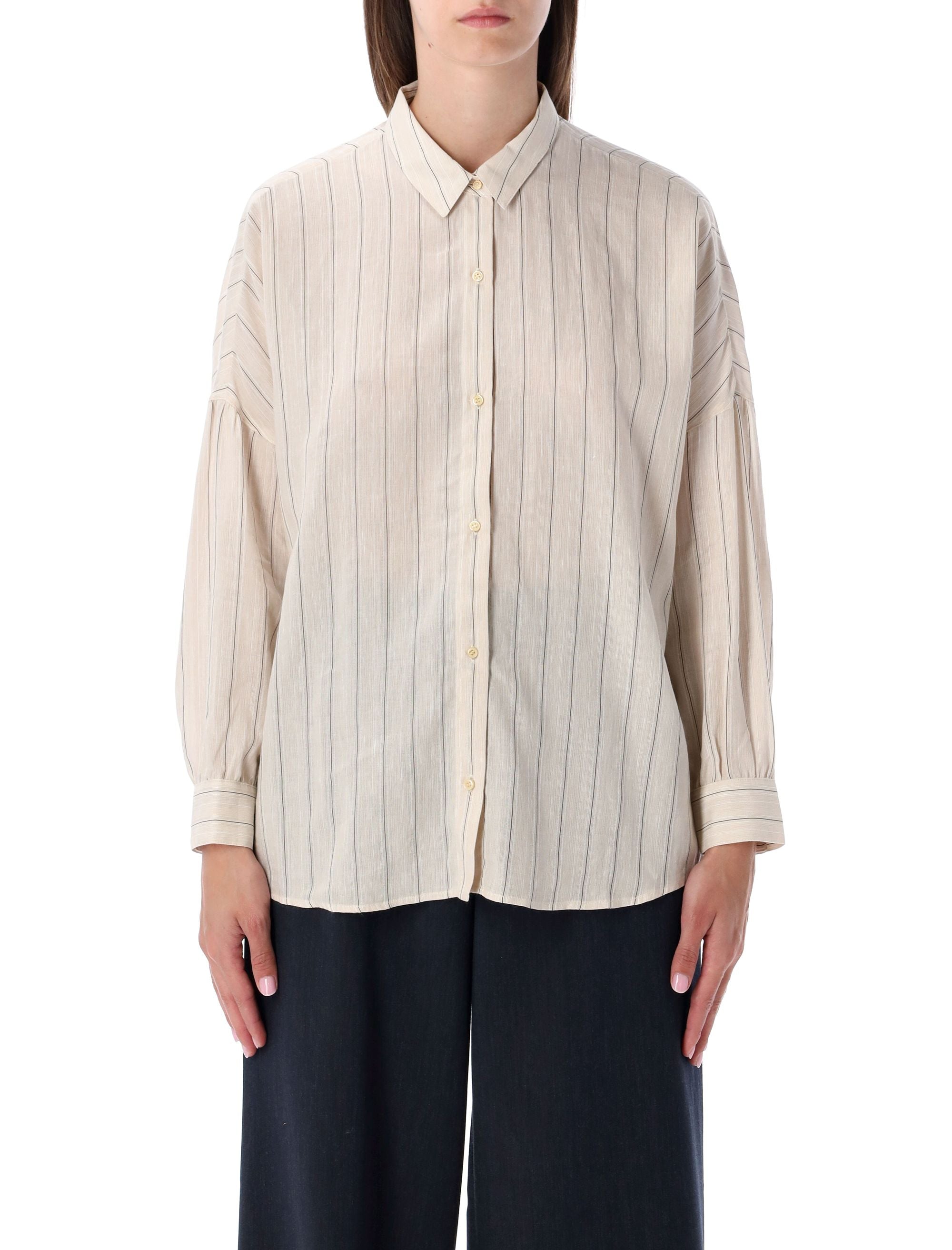 SESSUN Relaxed Striped Cotton Lawn Shirt - Size XS