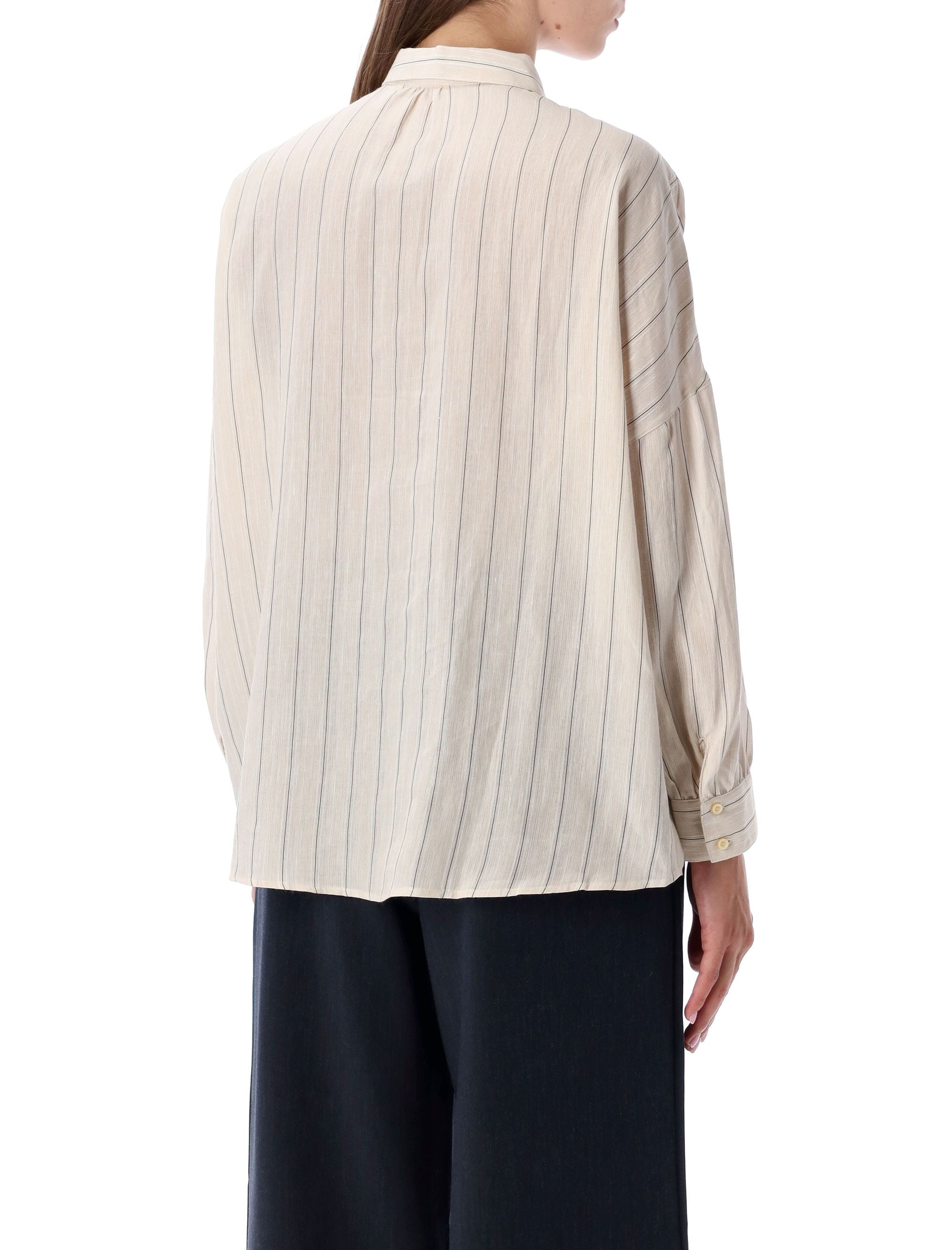 SESSUN Relaxed Striped Cotton Lawn Shirt - Size XS