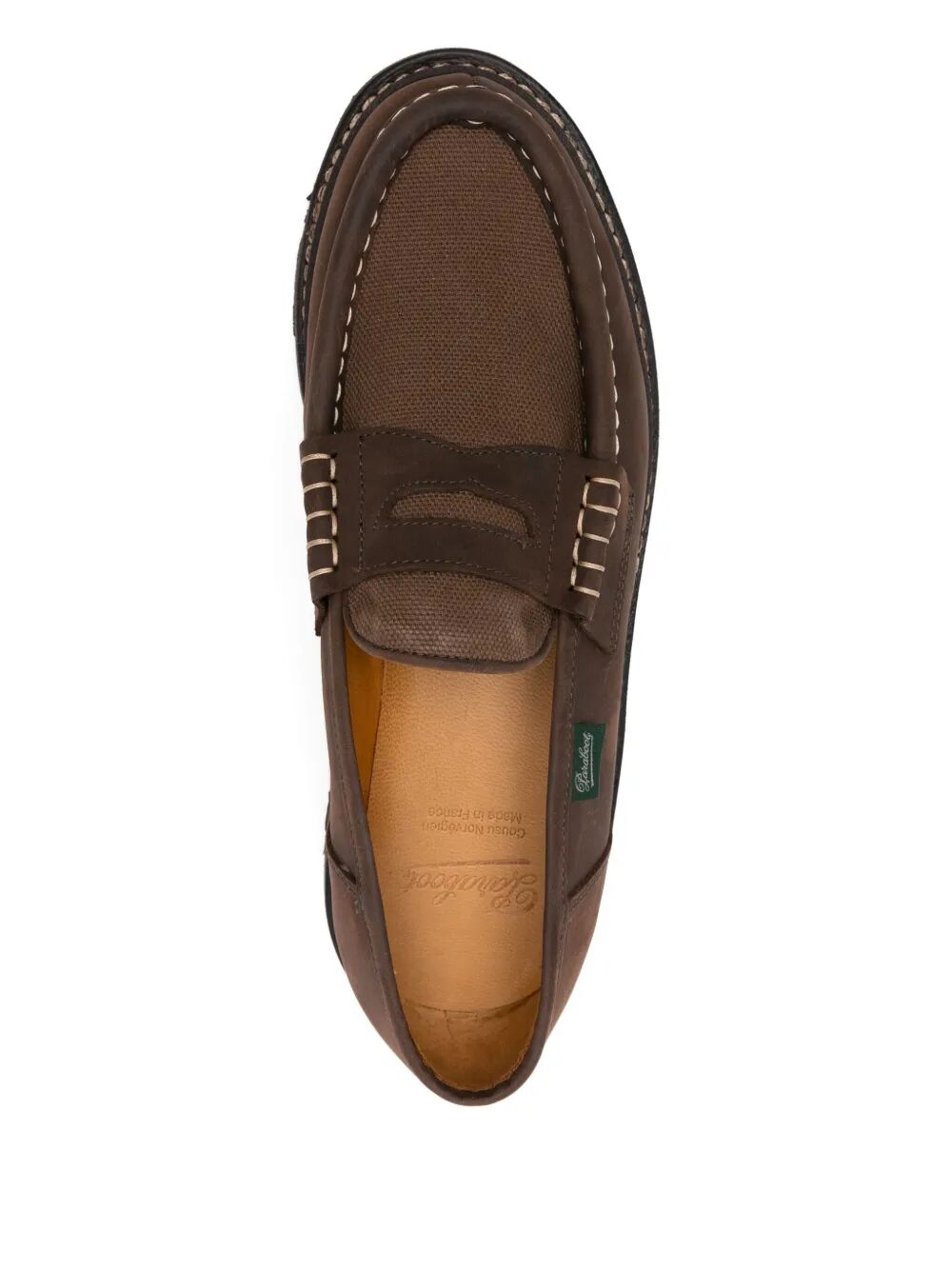 PARABOOT Men's Suede Loafers with Canvas Inserts