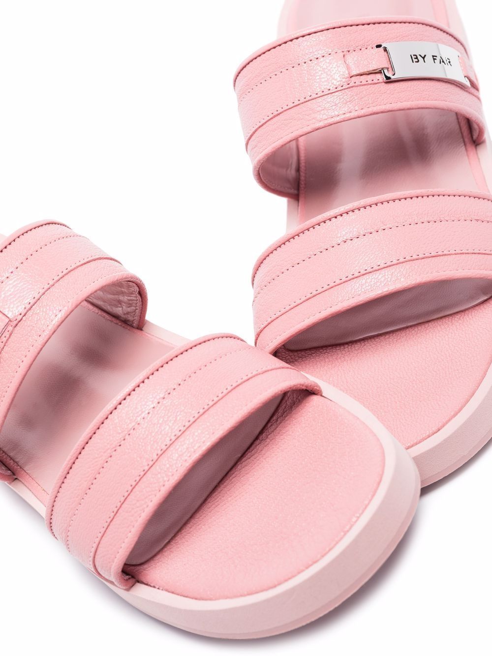 BY FAR Easy Grained Leather Sandals for Women
