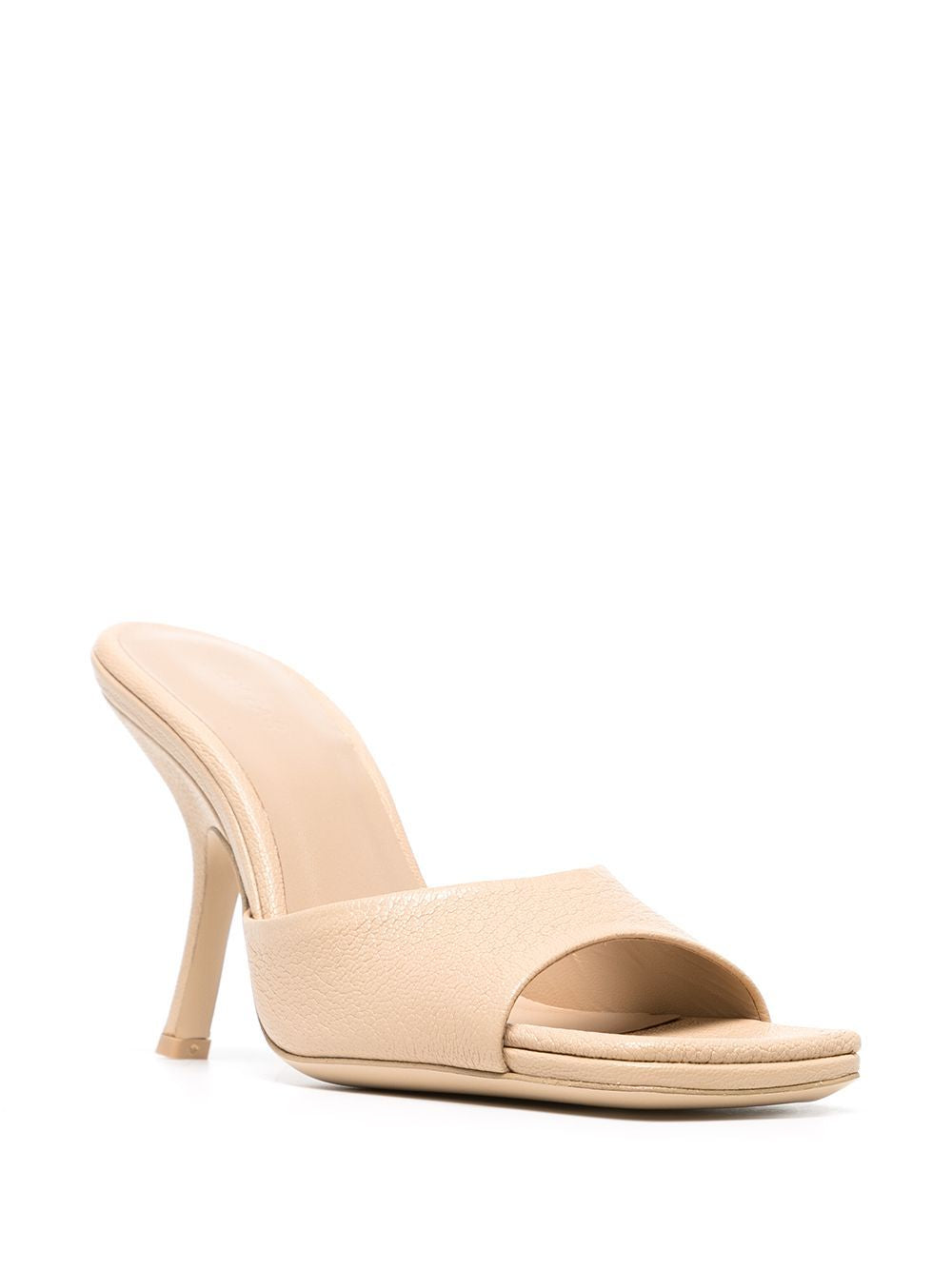 BY FAR Elegant Sand Grained Leather Sandals