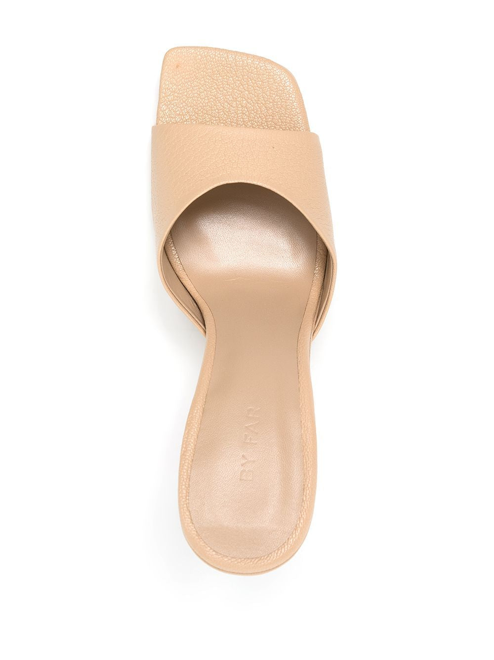 BY FAR Elegant Sand Grained Leather Sandals