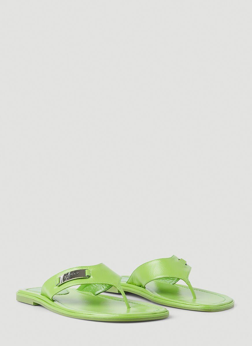 BY FAR Gloss Grained Leather Mini Sandals