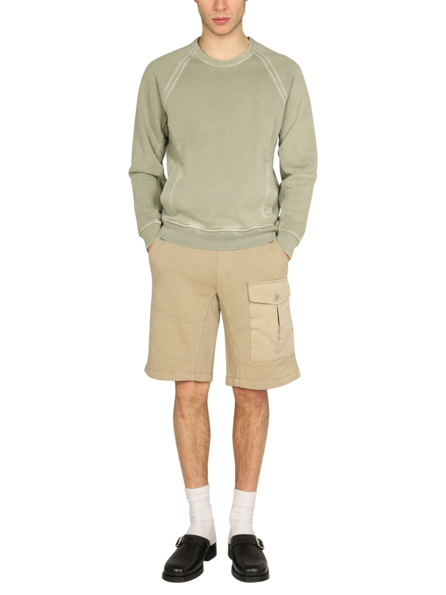 TEN C Cross-Neck Mini Logo Sweatshirt for Men