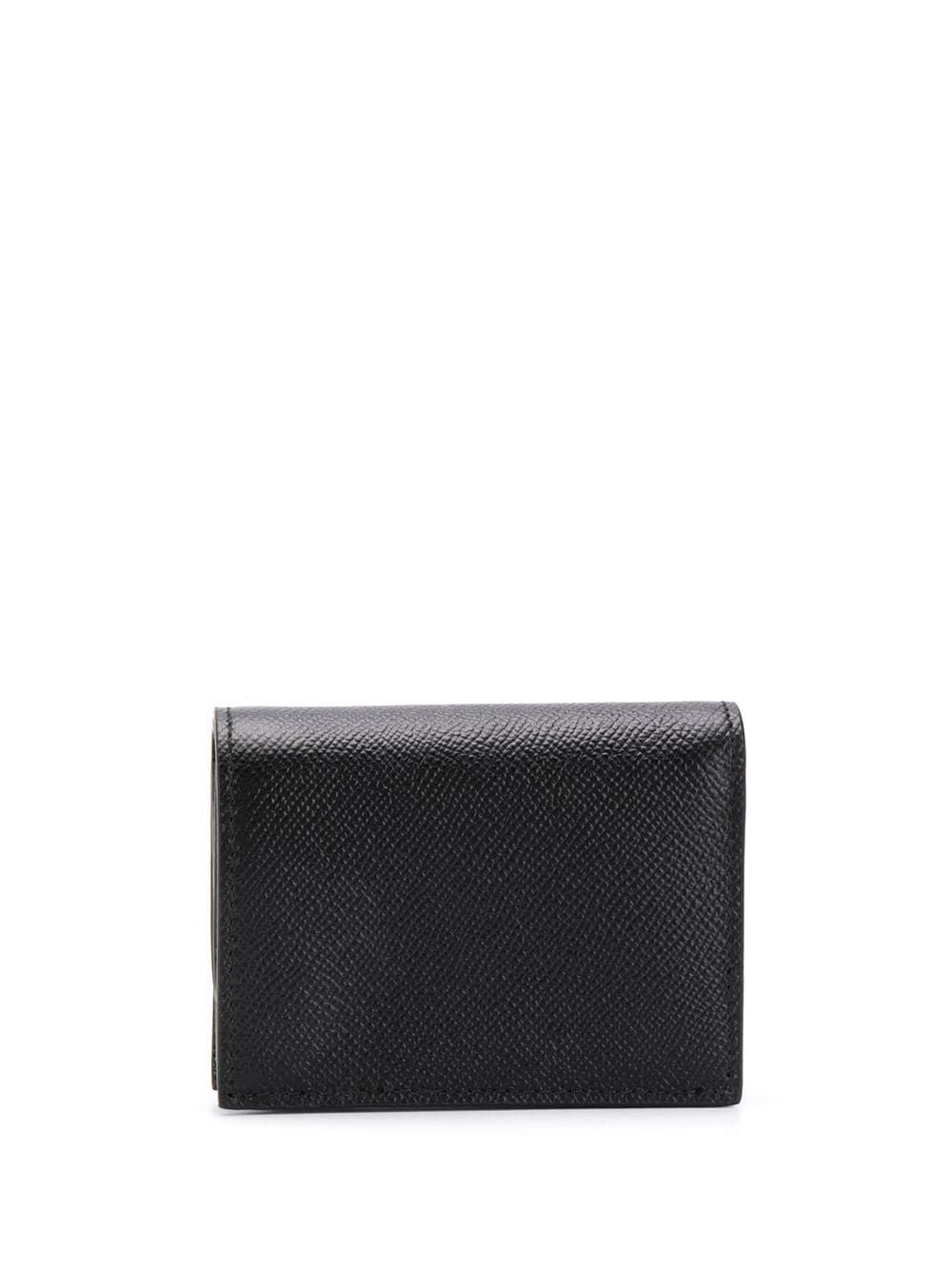 Ferragamo Mini Engraved Logo Card Holder in Hammered Leather