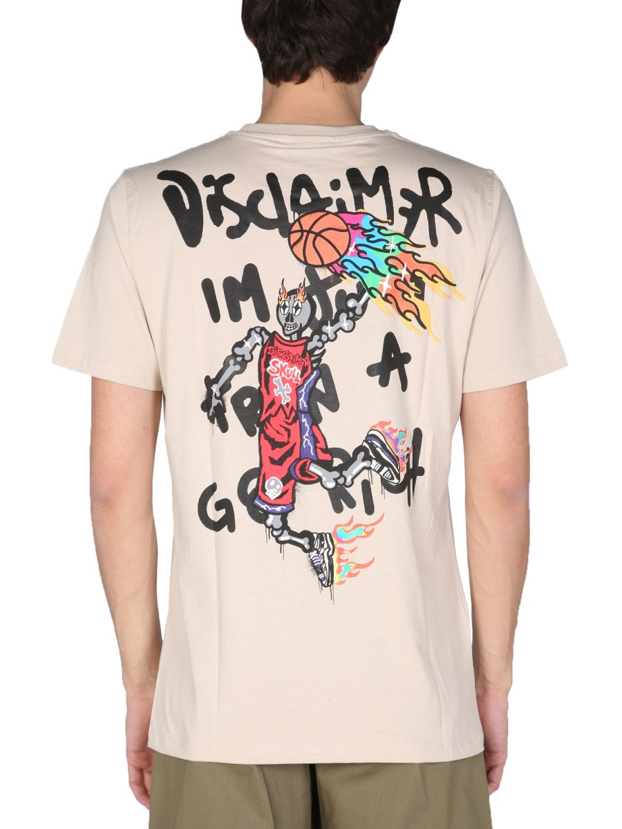 DISCLAIMER 3D Logo Print Crew Neck T-Shirt