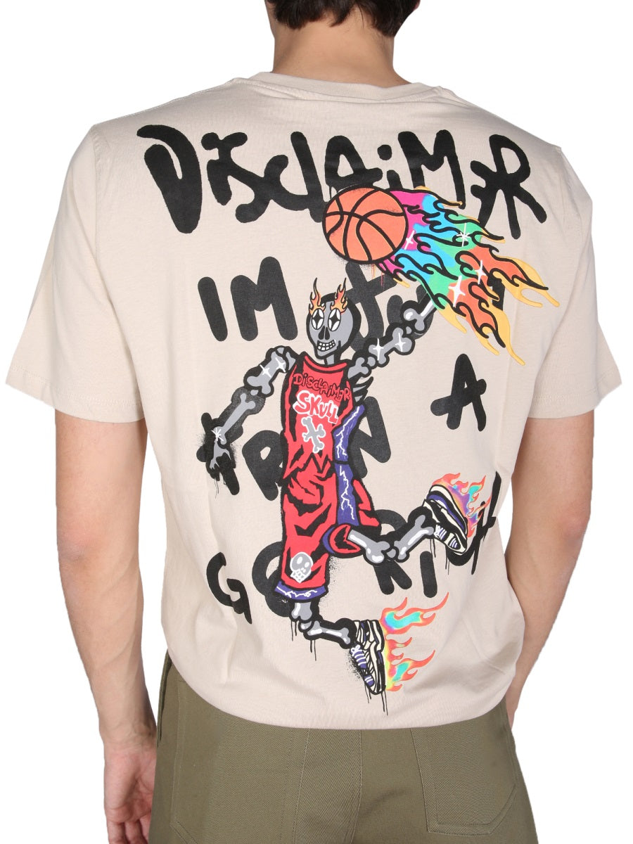 DISCLAIMER 3D Logo Print Crew Neck T-Shirt