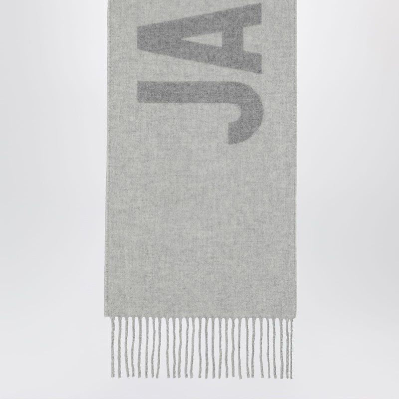 JACQUEMUS Wool Scarf with Logo and Decorative Fringes