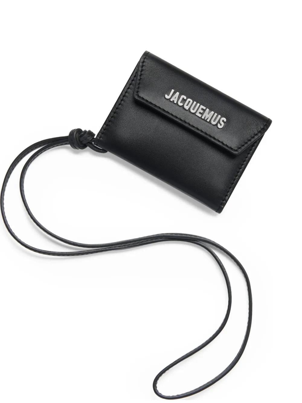 JACQUEMUS Leather Mini Wallet with Flap Closure