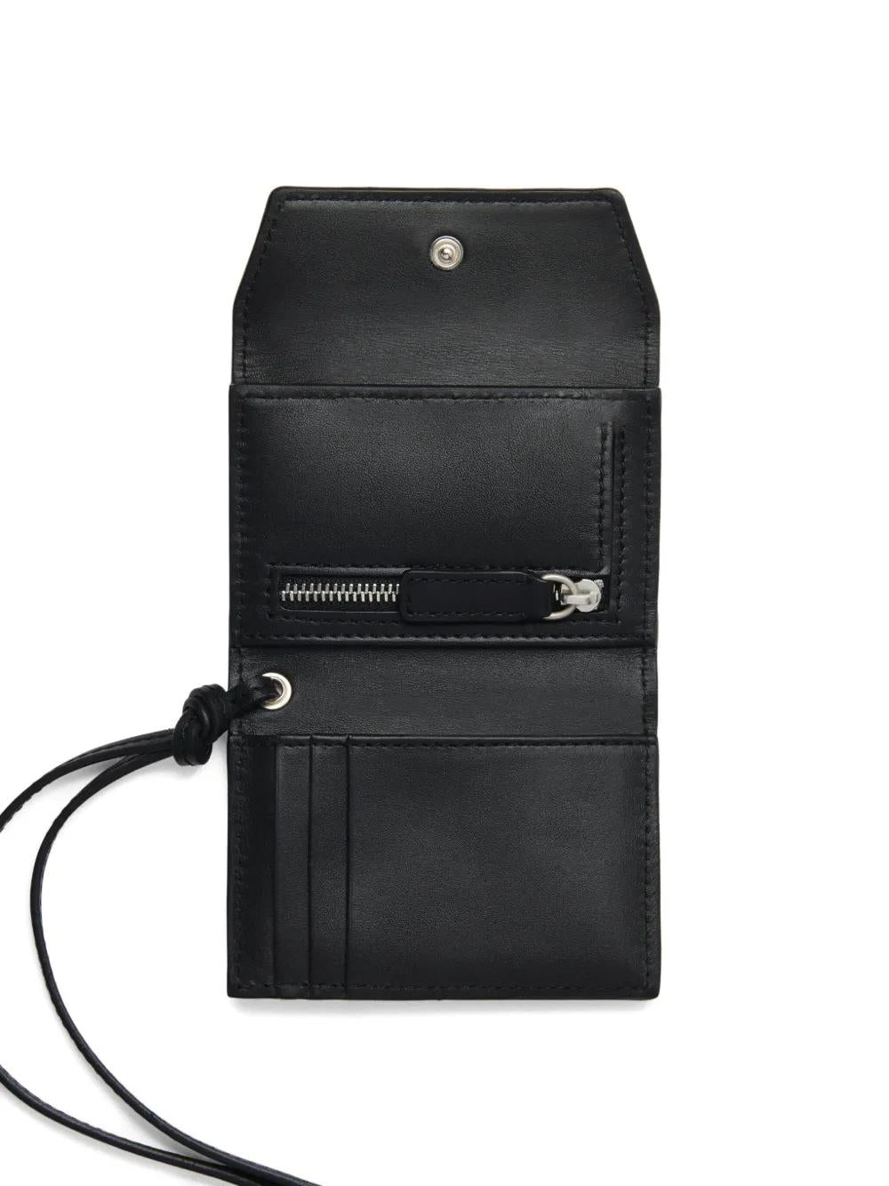 JACQUEMUS Leather Mini Wallet with Flap Closure