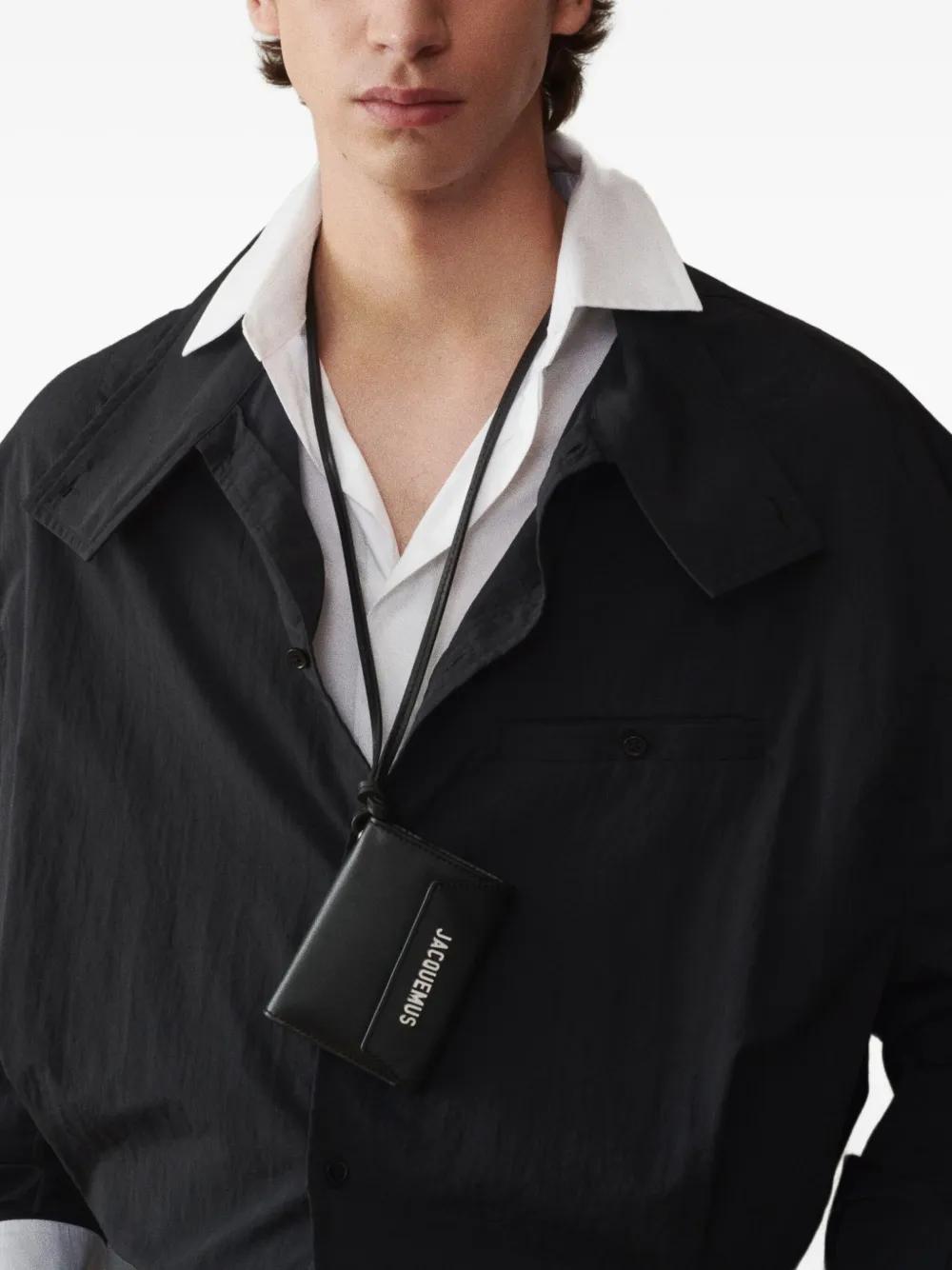 JACQUEMUS Leather Mini Wallet with Flap Closure