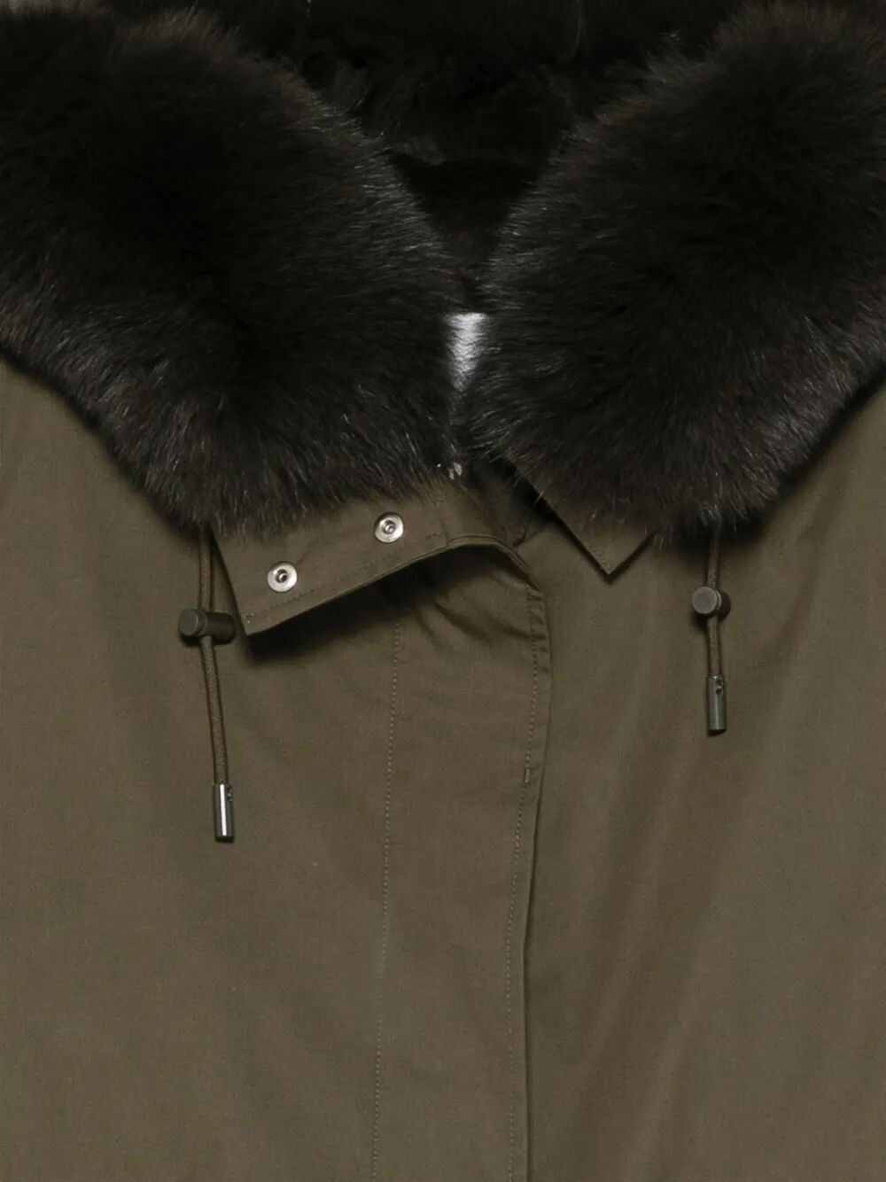 YVES SALOMON Fur Hooded Long Parka Jacket for Women