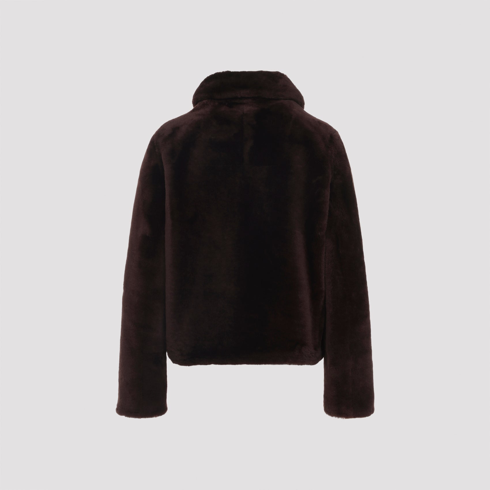 YVES SALOMON Lamb Shearling Jacket with Pointed Collar for Women
