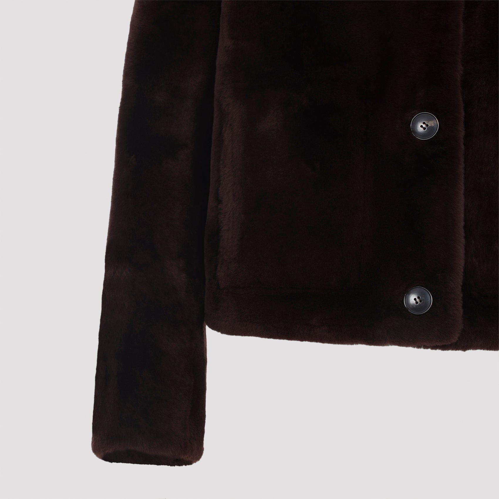 YVES SALOMON Lamb Shearling Jacket with Pointed Collar for Women
