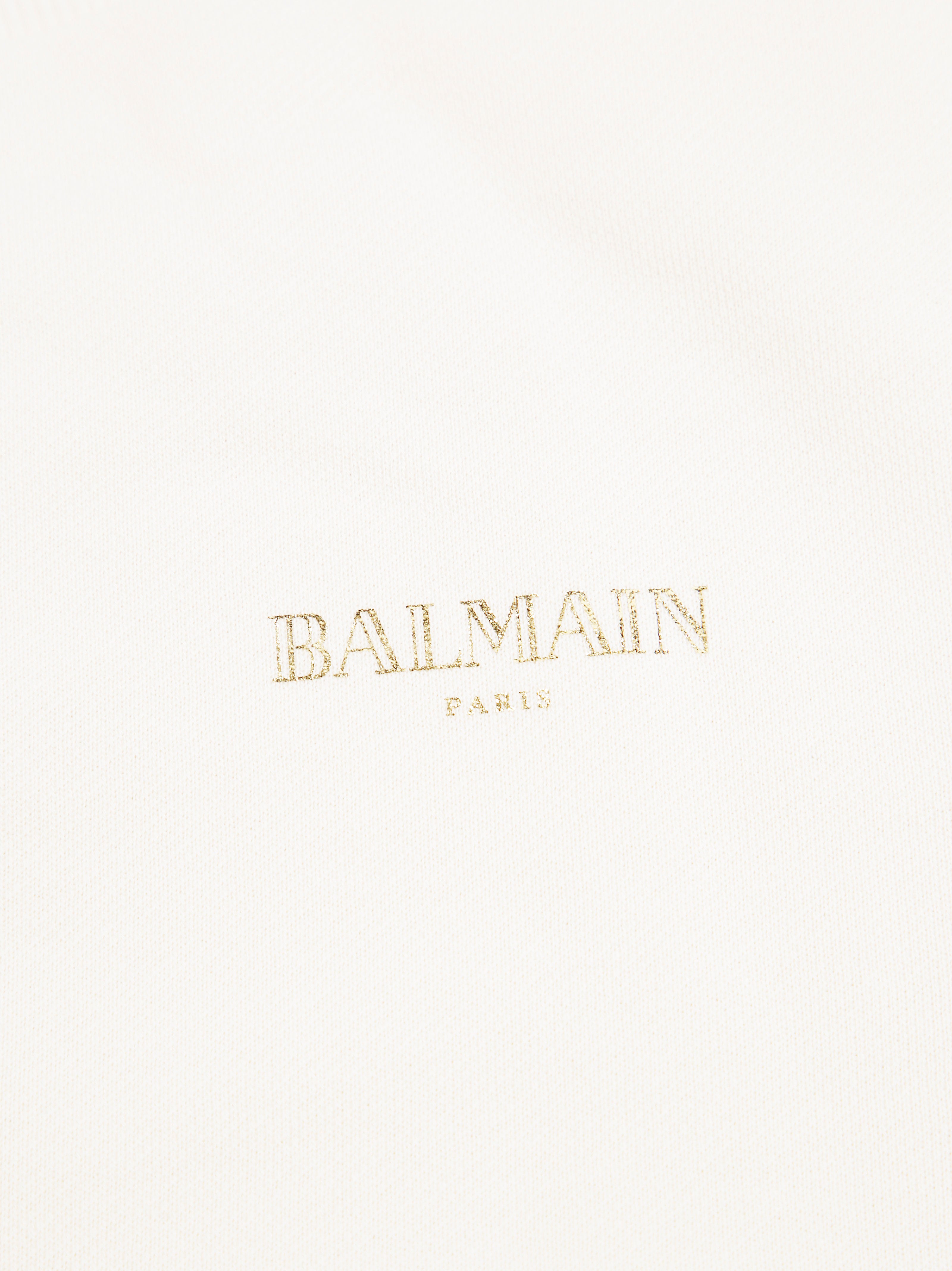 BALMAIN Mini Logo Sweatshirt with Gold Buttons