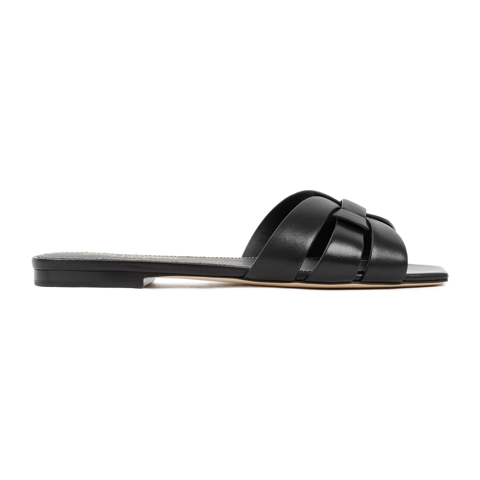 SAINT LAURENT Leather Tribute Flats - 1.5cm Heel Height