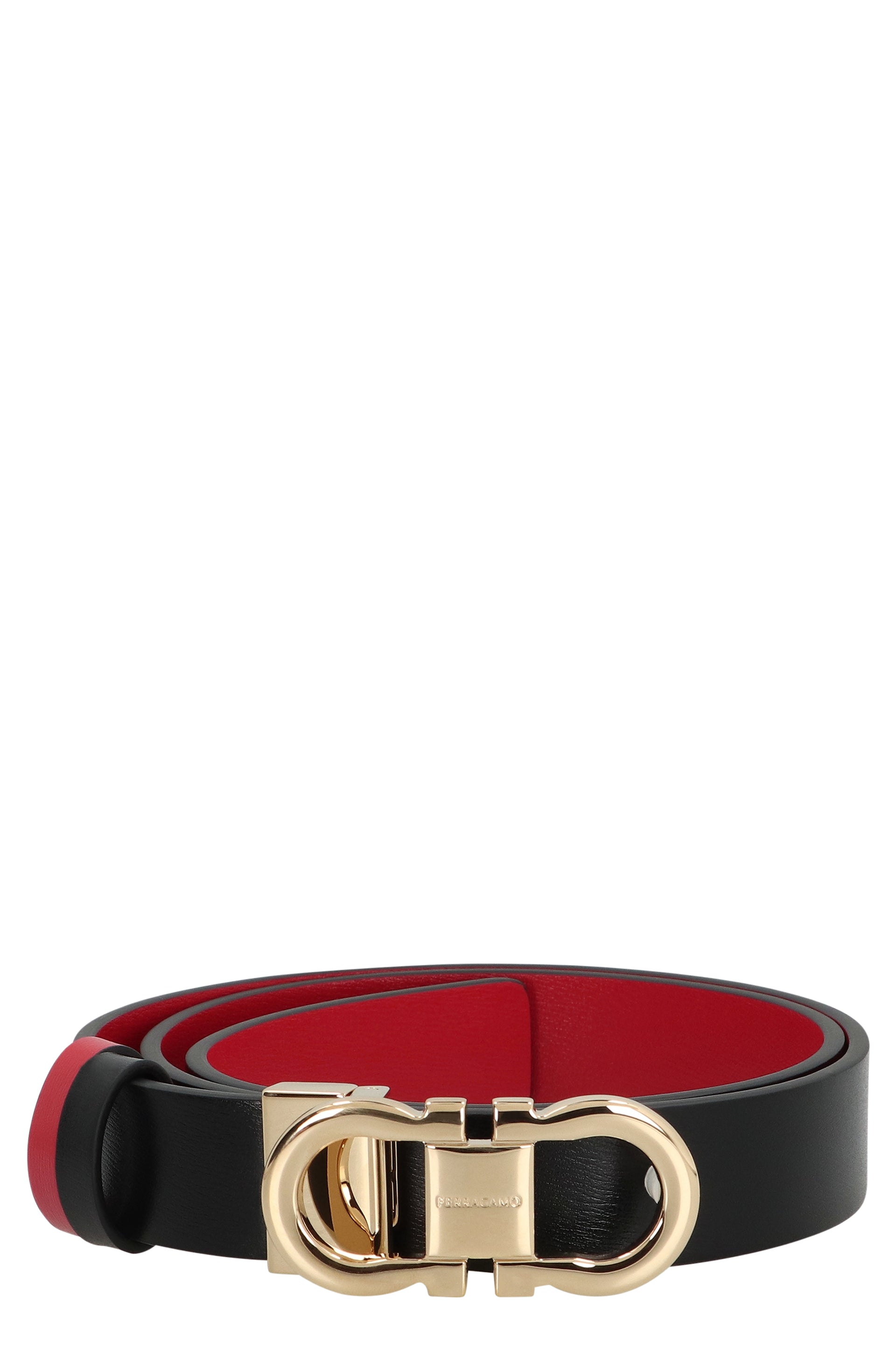 Ferragamo Reversible Leather Belt with Gancini Hook