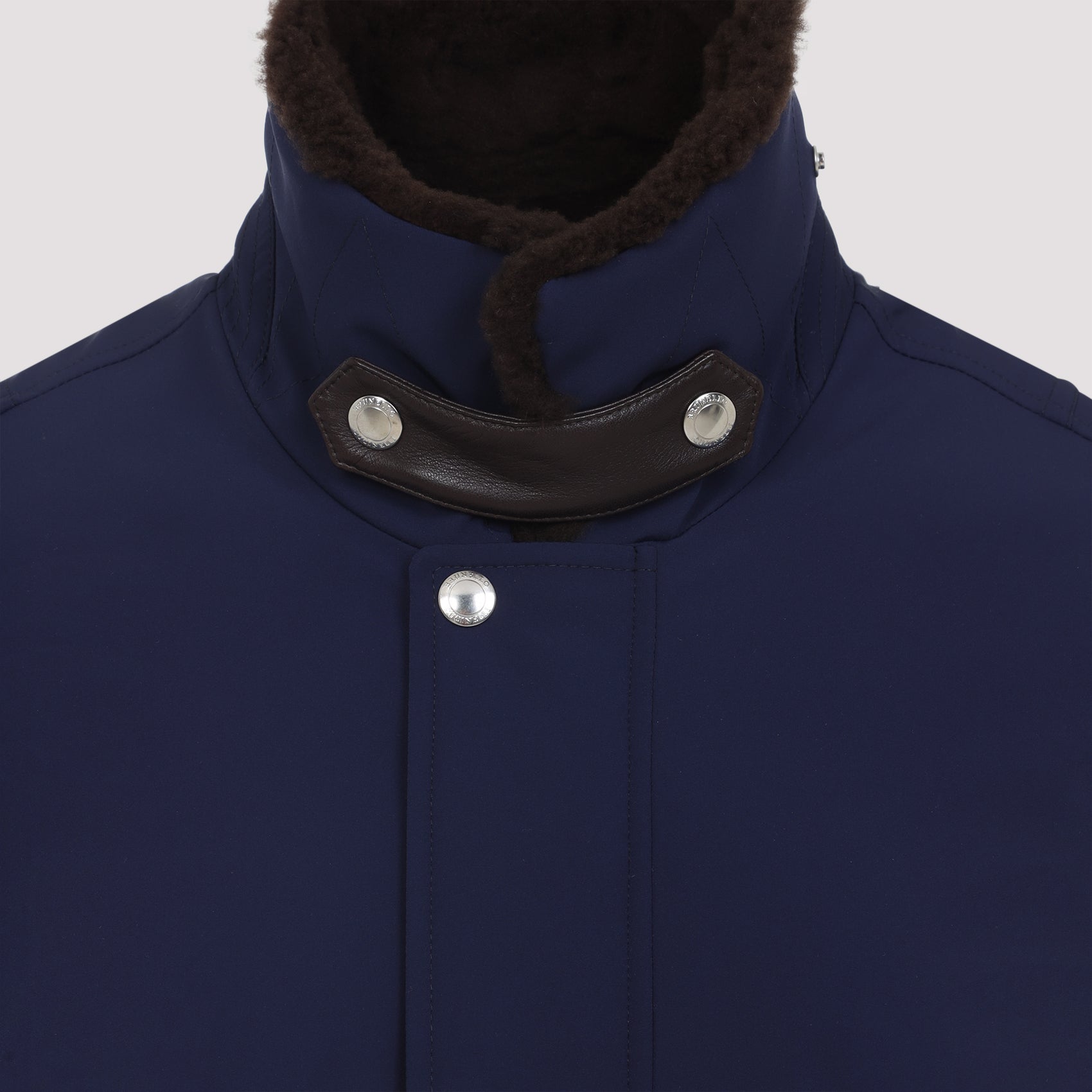 BRUNELLO CUCINELLI Men's Nylon Down Jacket with Sheepskin Collar