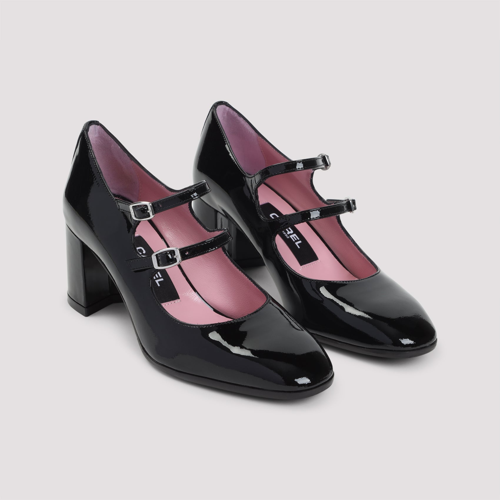 CAREL Men's Patent Leather Mary Jane Pumps - 6.5cm Heel Height