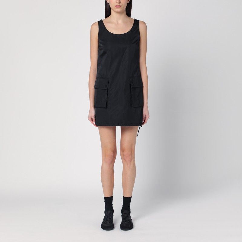 PRADA Mini Sleeveless Dress in Recycled Fabric