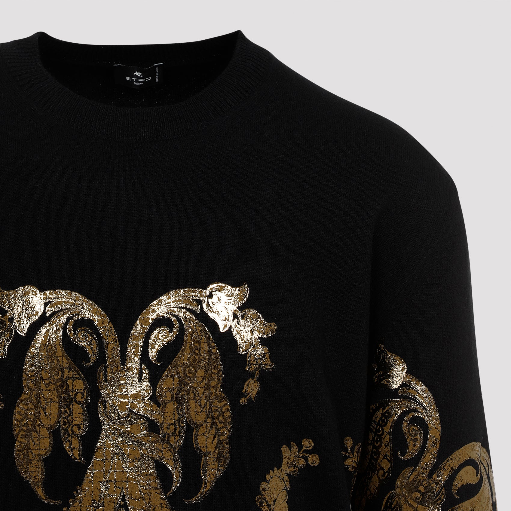 ETRO Lamina Gold Wool Sweater for Men - FW24