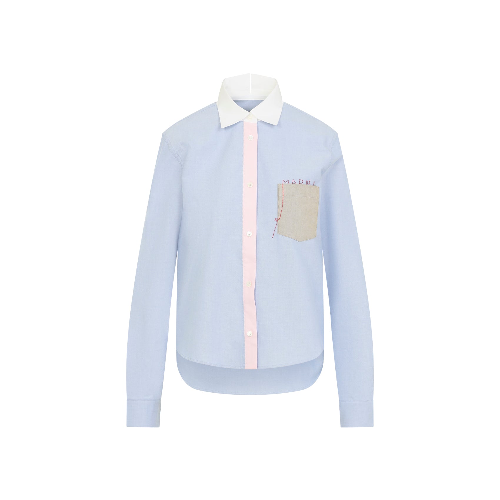 MARNI Men's Mini Shirt with Embroidered Front Pocket
