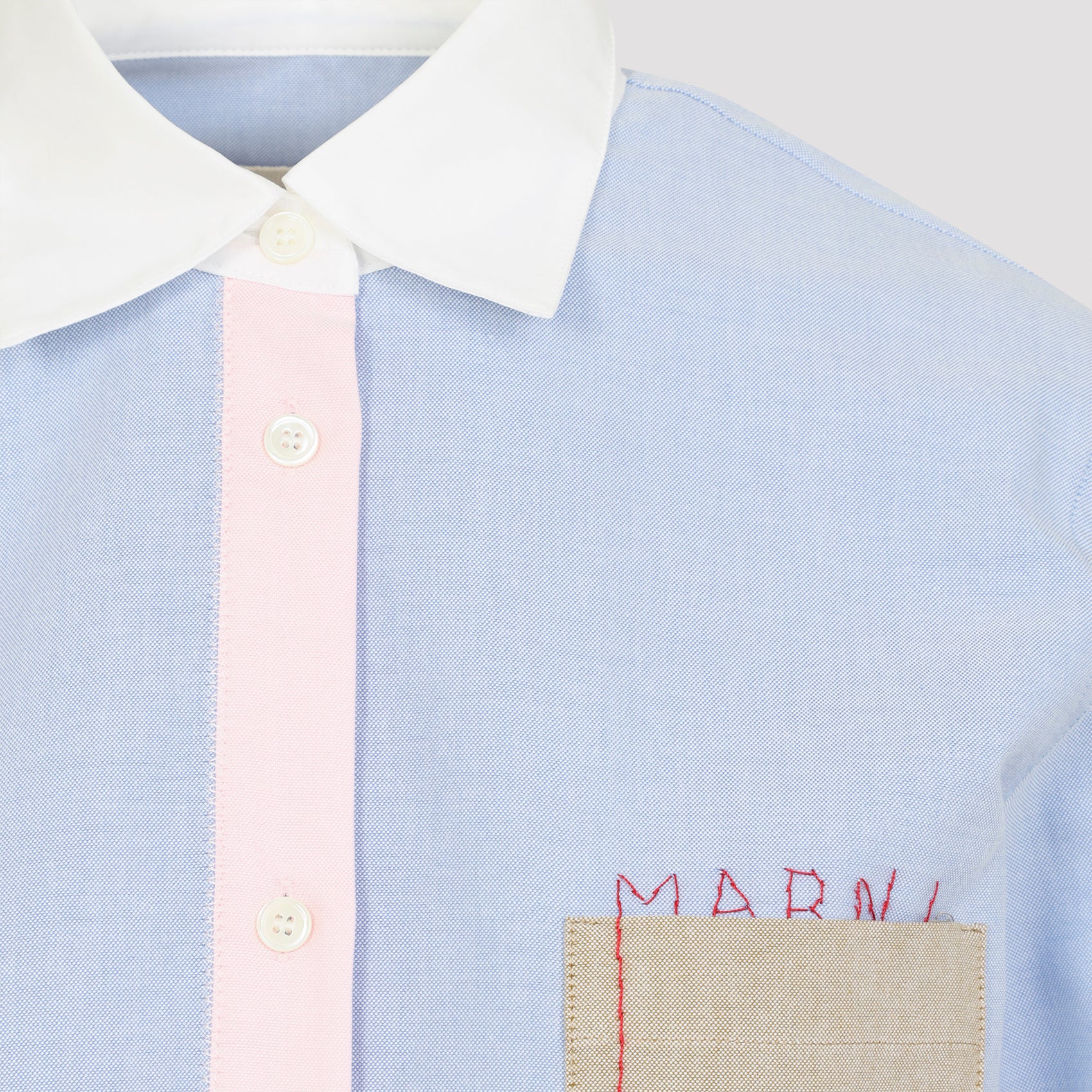 MARNI Men's Mini Shirt with Embroidered Front Pocket