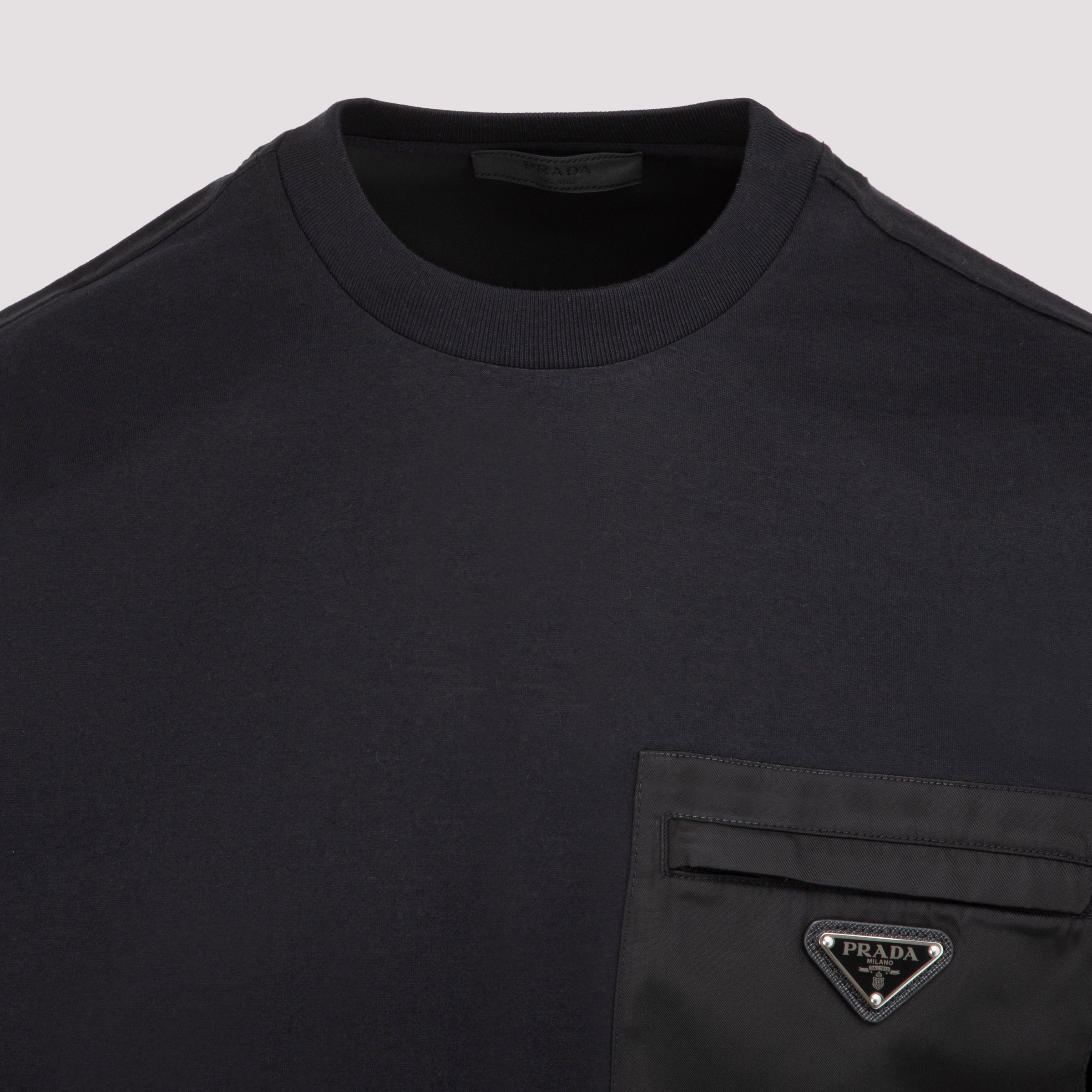 PRADA Men's T-shirt with Nylon Pocket