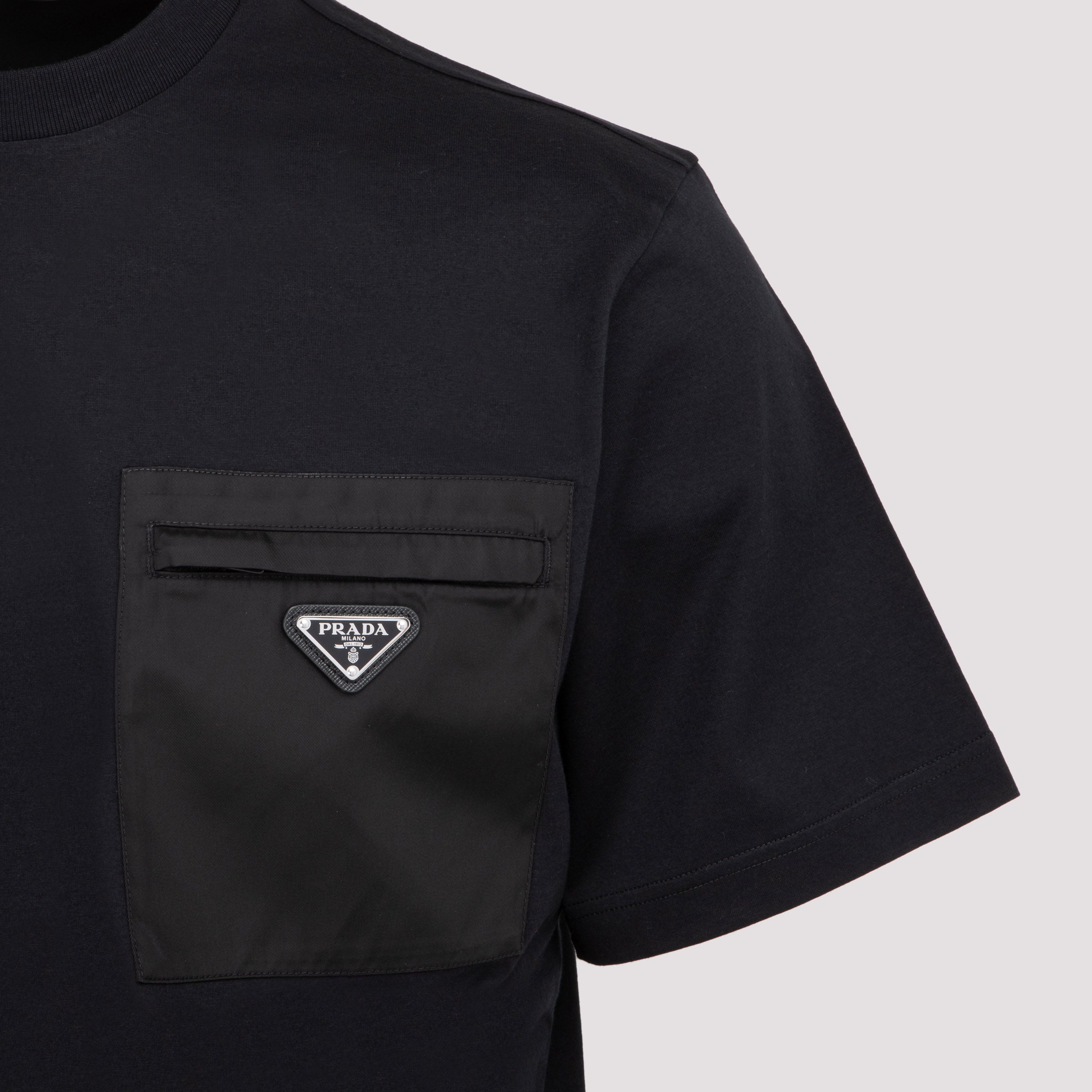 PRADA Men's T-shirt with Nylon Pocket