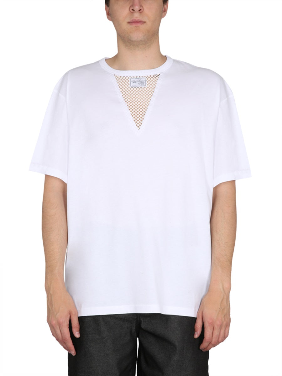 RAF SIMONS Logo Mesh Insert T-Shirt for Men