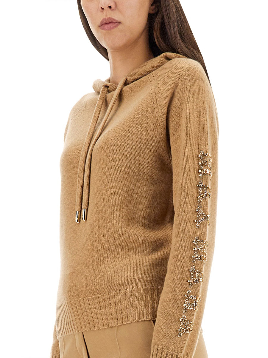 MAX MARA Pineapple Logo Sweatshirt with Hood and Drawstring