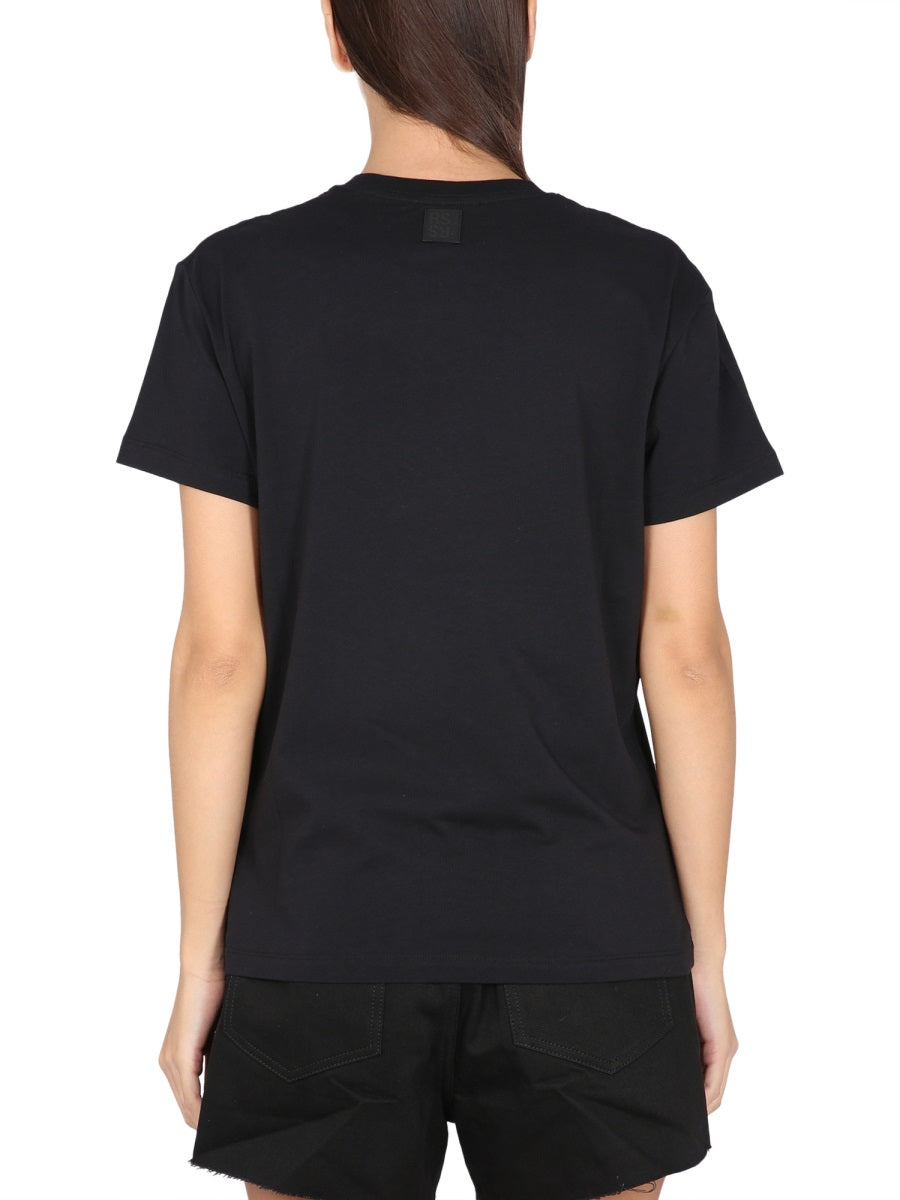 RAF SIMONS Women's Crewneck T-Shirt with Necklace Front Logo Print