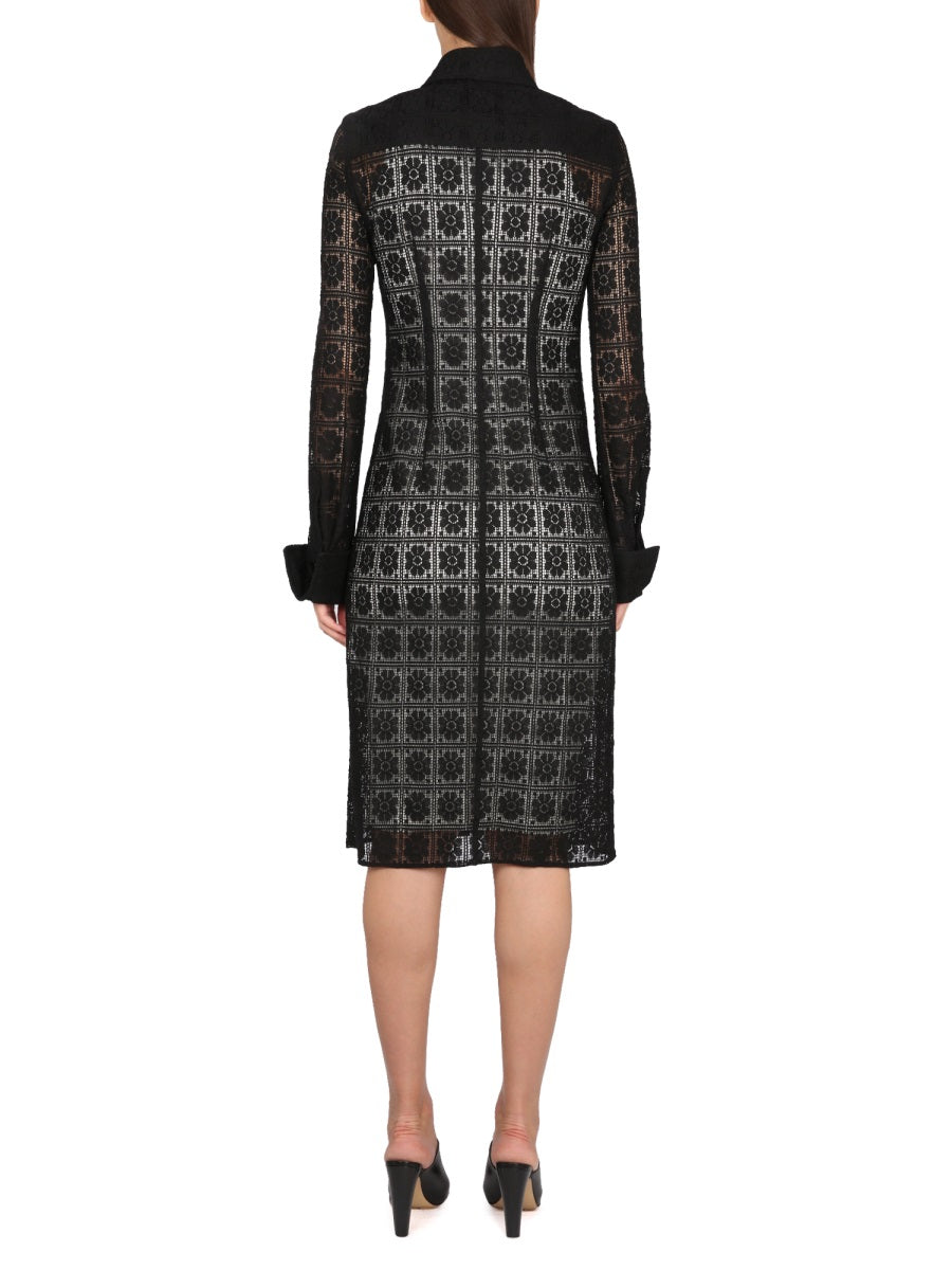 MAX MARA Shirt Collar Button Closure Dress