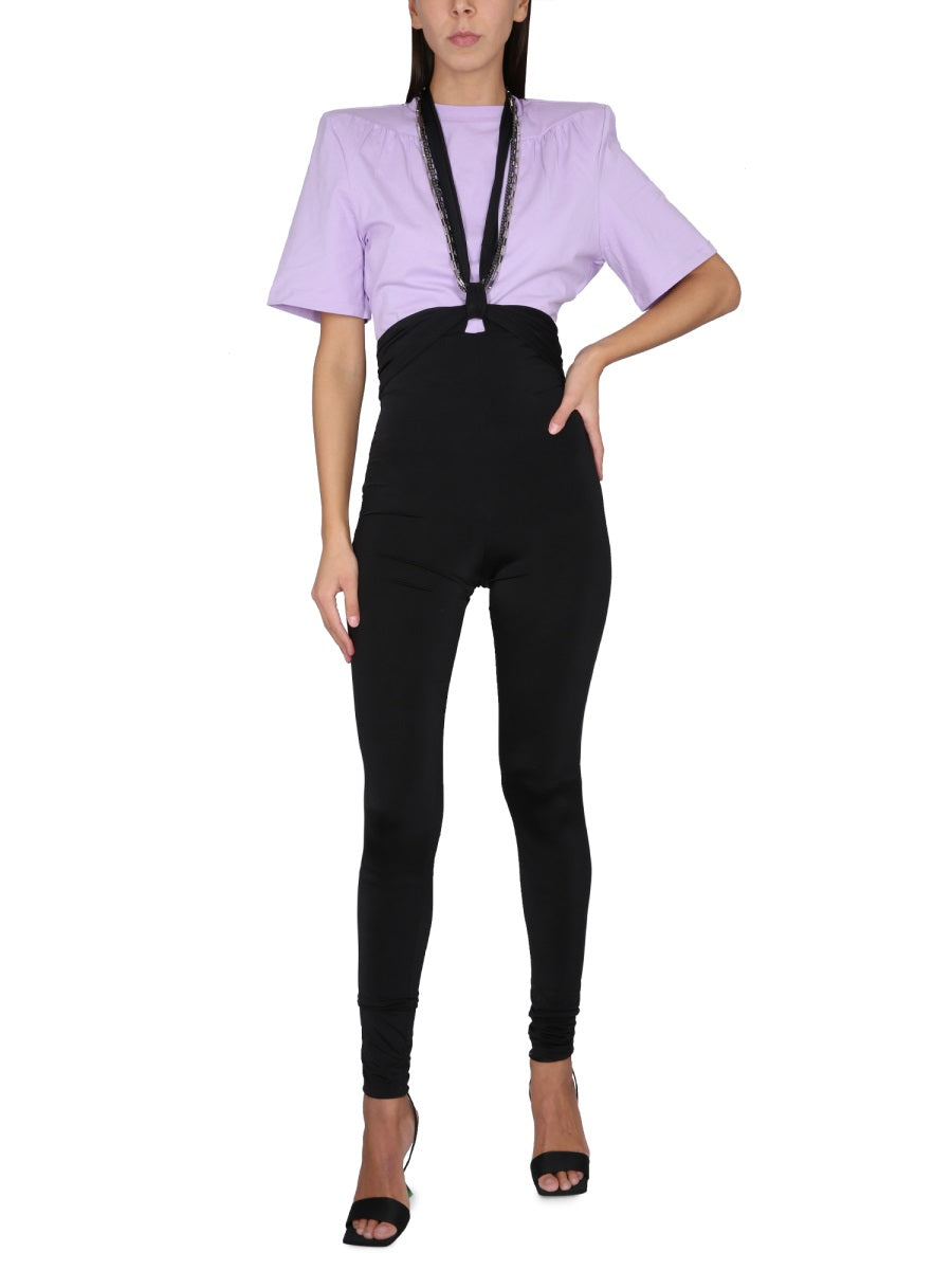 THE ATTICO Crawling Cutout Detail Mini T-Shirt for Women