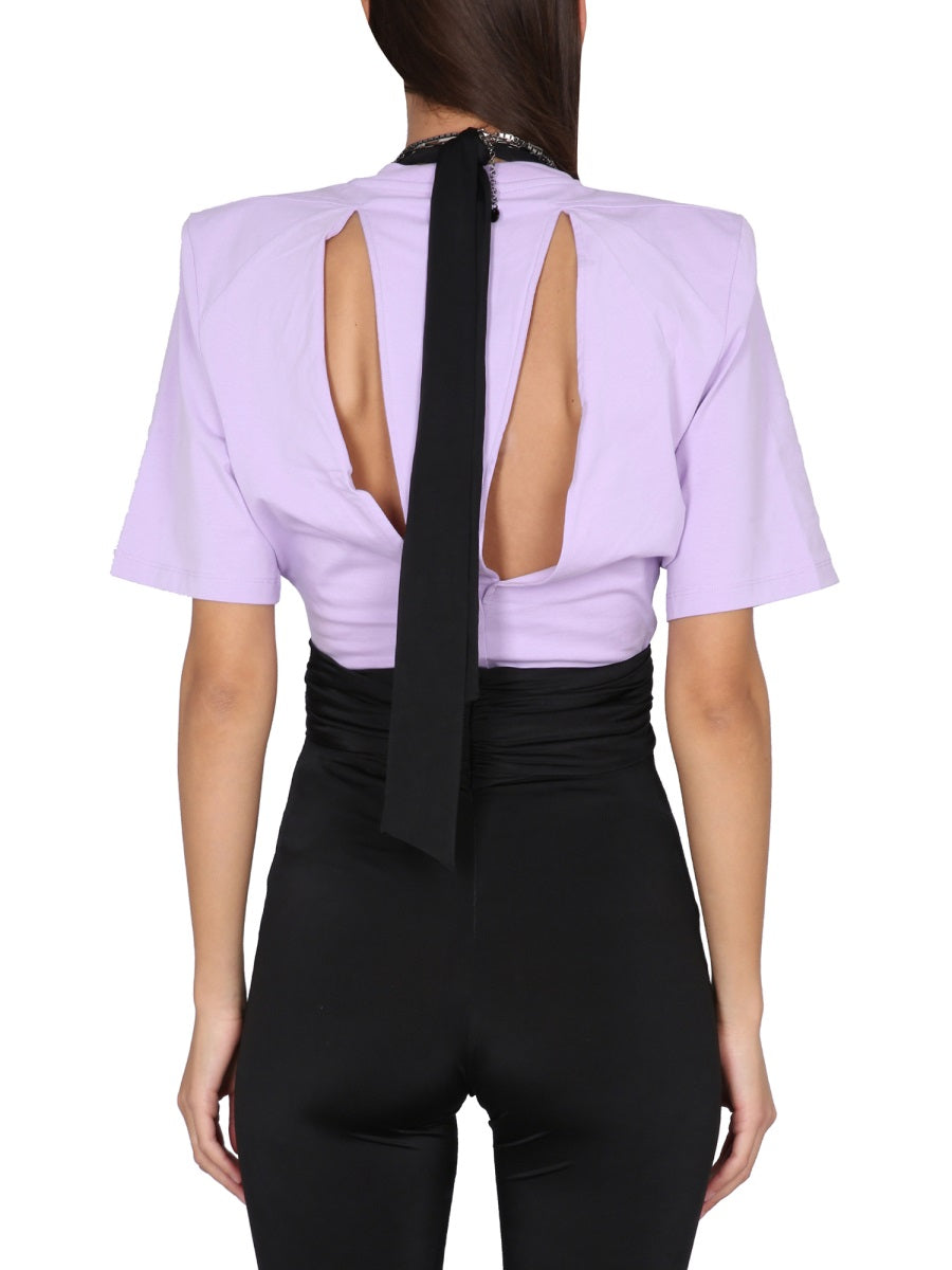 THE ATTICO Crawling Cutout Detail Mini T-Shirt for Women