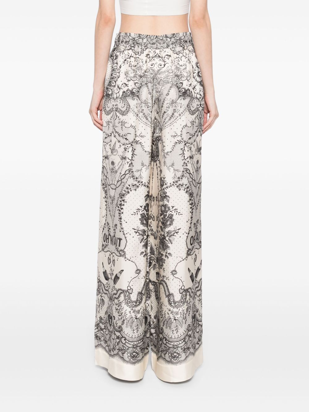 ZIMMERMANN Printed Silk Crush Wide-Leg Pant