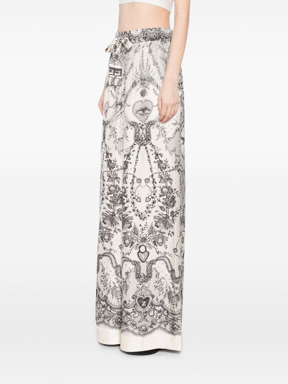 ZIMMERMANN Printed Silk Crush Wide-Leg Pant