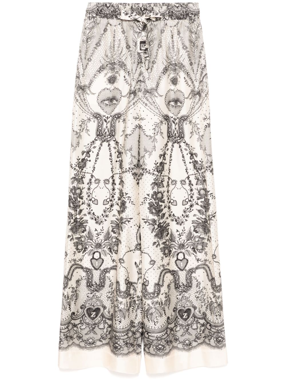 ZIMMERMANN Printed Silk Crush Wide-Leg Pant
