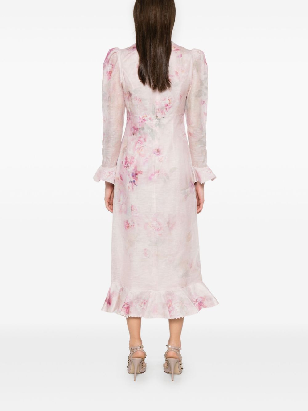 ZIMMERMANN Floral Mini Dress with Bow Details