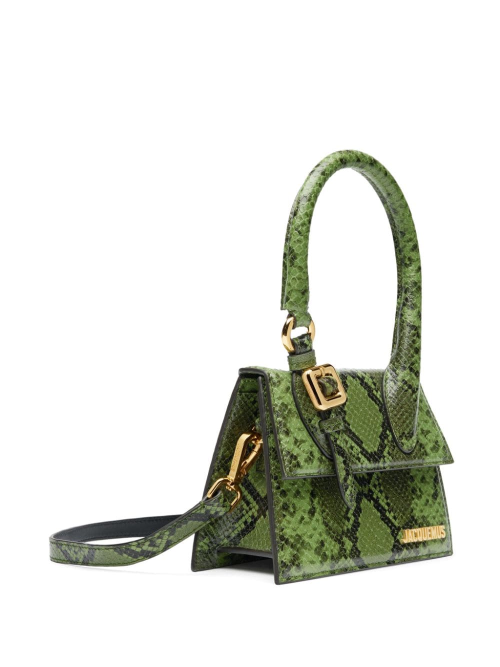 JACQUEMUS Leather Handbag with Snakeskin Effect - Medium Size