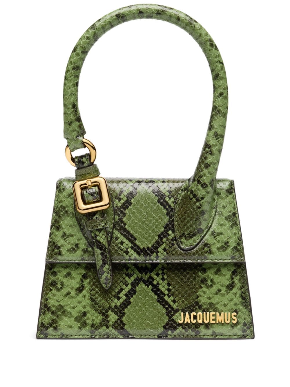 JACQUEMUS Leather Handbag with Snakeskin Effect - Medium Size