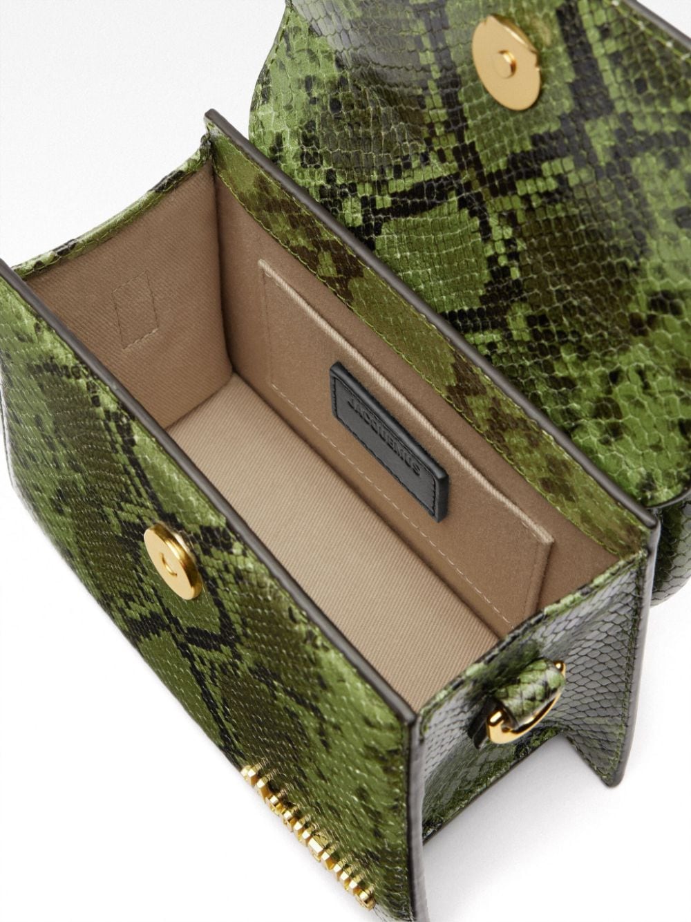 JACQUEMUS Leather Handbag with Snakeskin Effect - Medium Size